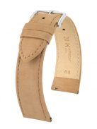 Hirsch Osiris Nubuck borjúbőr óraszíj, beige, 18/16L