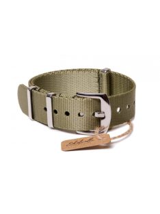 Edelwolle prémium Nato óraszíj, khaki zöld, 22 mm